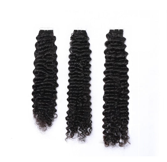 Exotic Deep Wave Tape in hair extensions