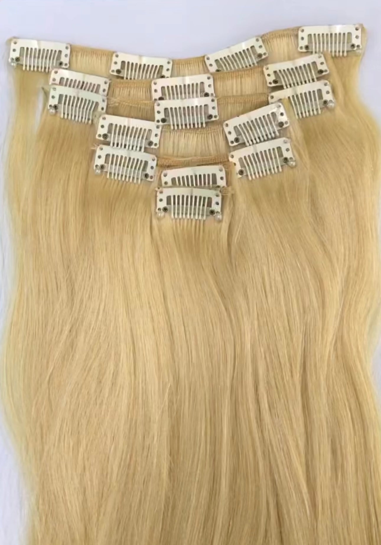 Clip-ins blonds sans couture