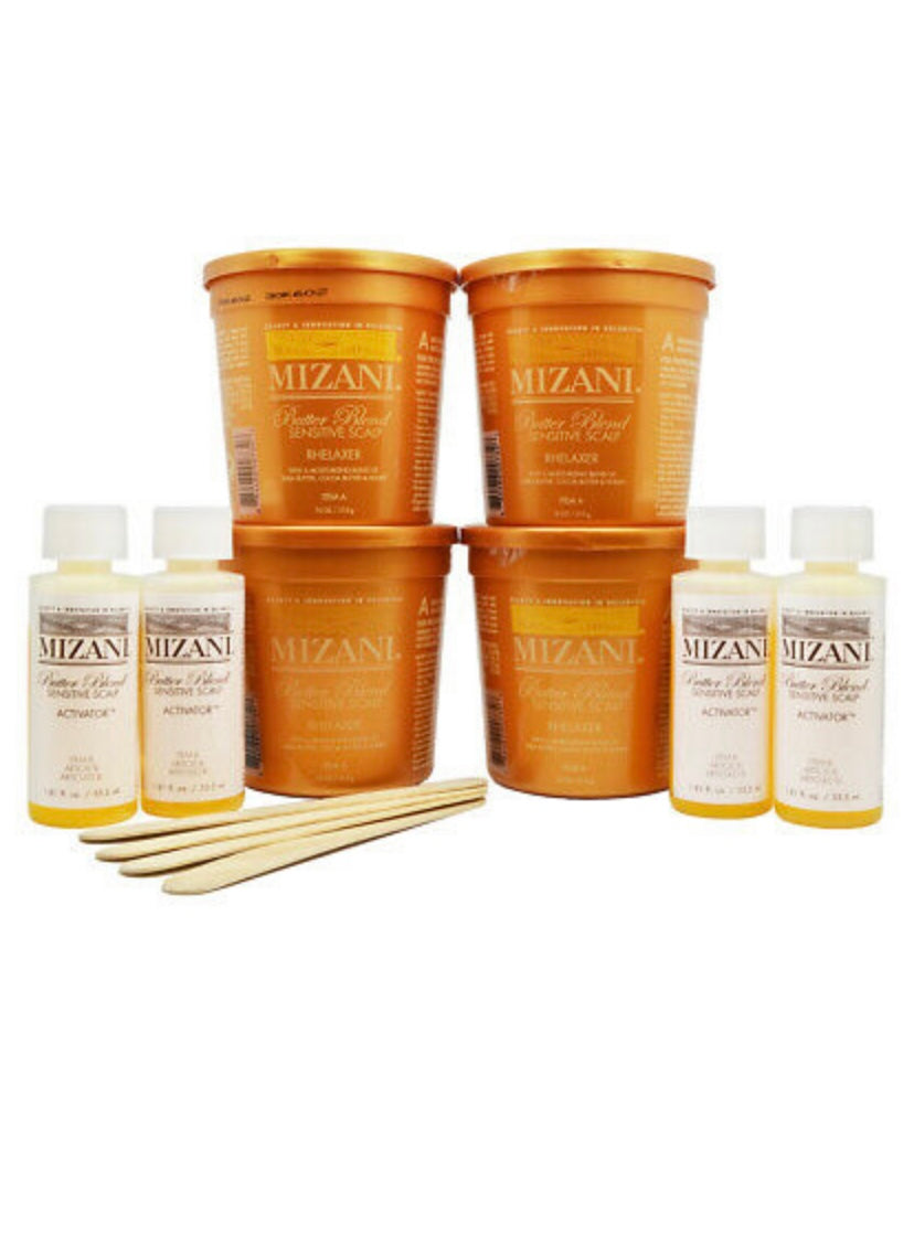 Mizani Butter Blend Sensitive Scalp Relaxer (Kit 7.5 oz 4Packs)