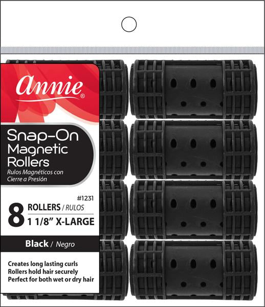 ANNIE X-LARGE ROULEAUX MAGNÉTIQUES SNAP-ON 8PC NOIR 