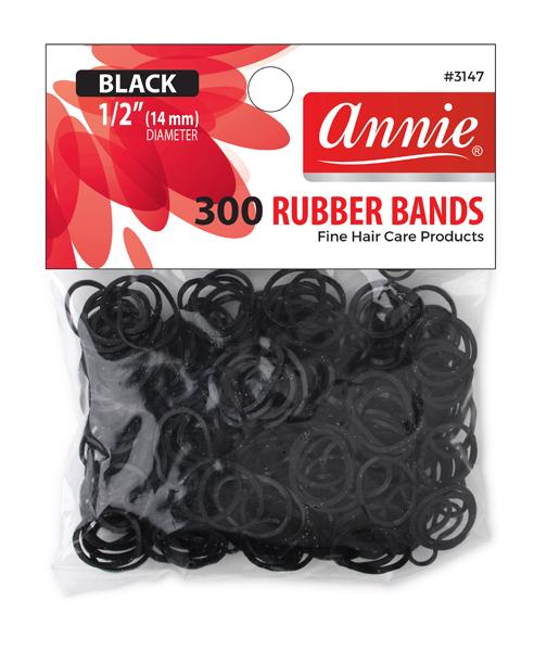 ANNIE 300PC ÉLASTIQUES NOIR MOYEN 