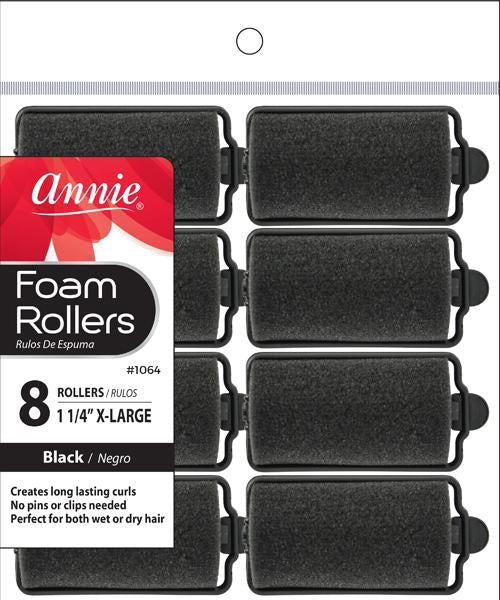 ANNIE XL ROULEAUX EN MOUSSE 8PC NOIR 