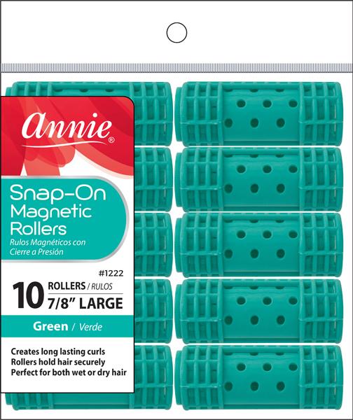 ANNIE GRANDS ROULEAUX MAGNÉTIQUES SNAP-ON 10PC VERT 