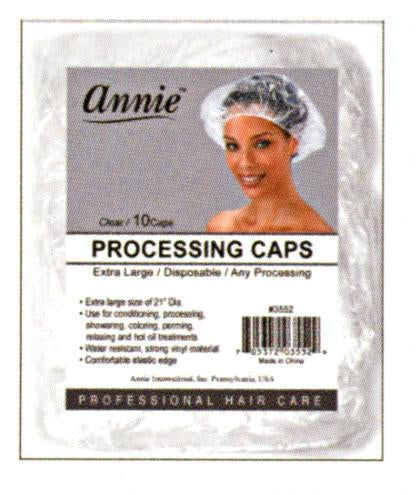 ANNIE 10PC PROCESSING CAPS CLEAR X-LARGE